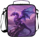 Kids Lunch Box Purple Dragon Insulated Lunch Bags Boys Girls with Adjustable Strap Cooler Meal Box School Office