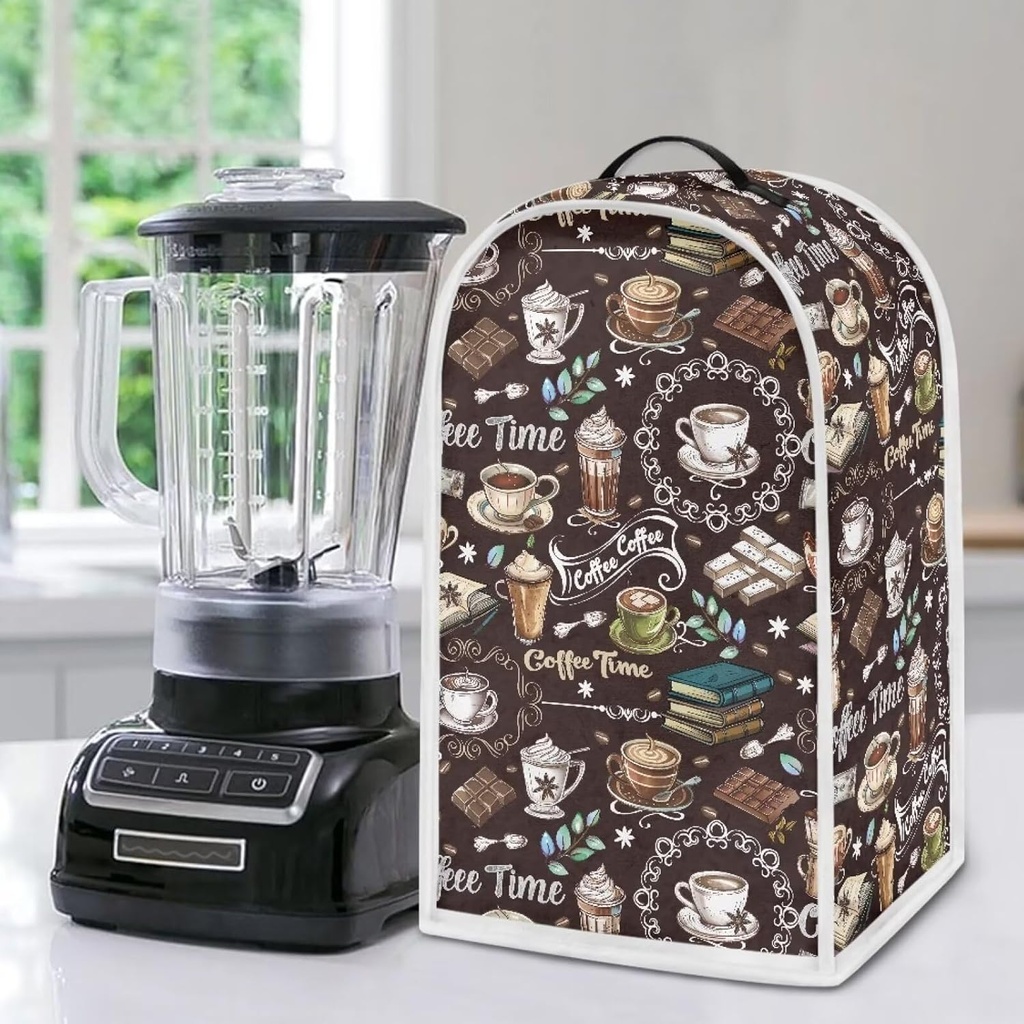 Coffee Cup Blender Cover Waterproof Kitchen Appliance Dust Cover Compatible with Offee Makers or Juicers Food Processor Cover with Top Handle Portable