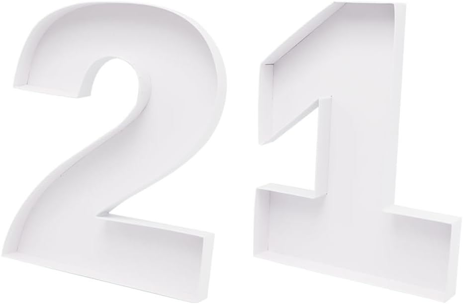 WENPACK 15" Fillable Cardboard Number Charcuterie Board Tray Paper Mache Sweet Cupcake Birthday Box (21)