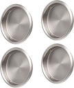 4PCS Closet Door Finger Pull Satin Nickel- 2-1/8”, Easy Snap-in Circular Sliver Closet Door Pulls, No Nails Needed, Perfect for Cabinet, Pocket, Sliding, Bi-Pass Doors