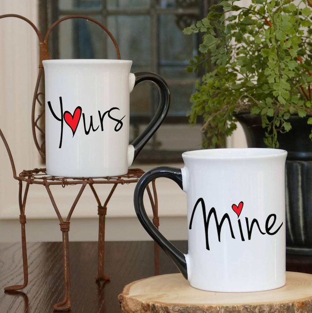 Cottage Creek, His and Hers Coffee Mugs Set Of 2, 16 Oz, Engagement Gifts For Couples, Bridal Shower Gift For Bride, Groom, Anniversary, Wedding Gifts For Couples, Coffee Cups