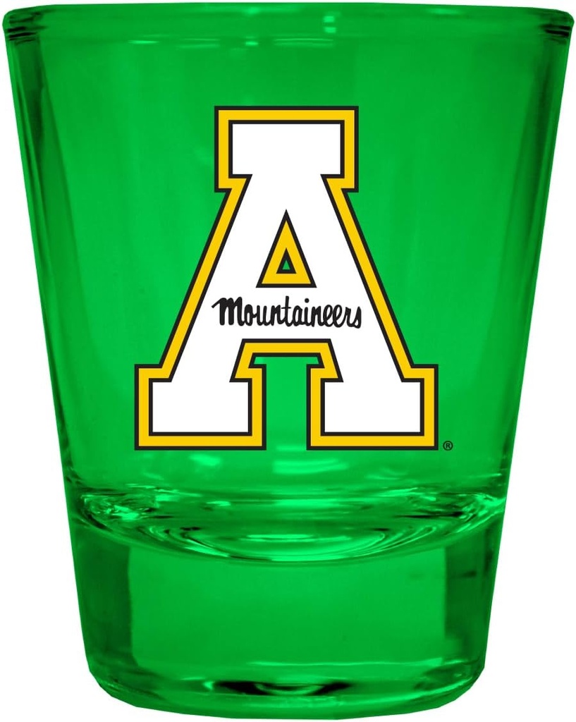 R and R Imports Appalachian State Full Color 2 oz Shot Glass Green Officially Licensed Collegiate Product 2-Pack