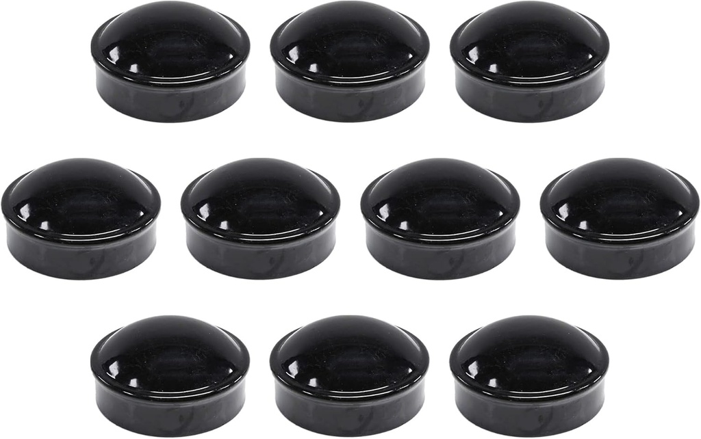 Black Chain Link Fence 3" (2 7/8" OD) Round Dome External Post Caps | Steel | Chain Link Caps | (Pack of 10)