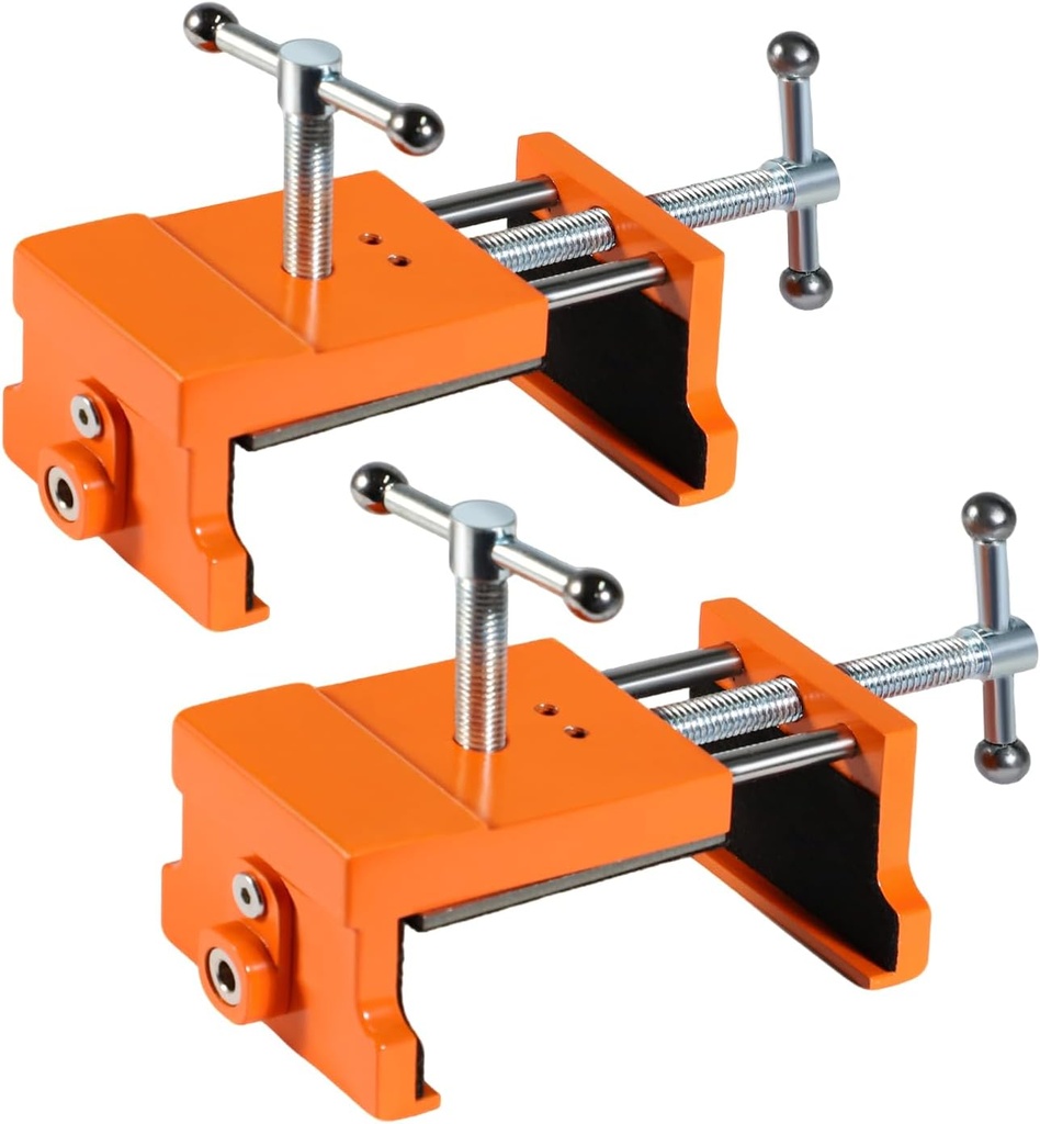 Cabinet Clamps, Professional Wood Joinery Alignment Tool, Adjustable Panel Clamping System for Cabinet Building, 4-Point Positioning Clamps, 2 Pack, Orange
