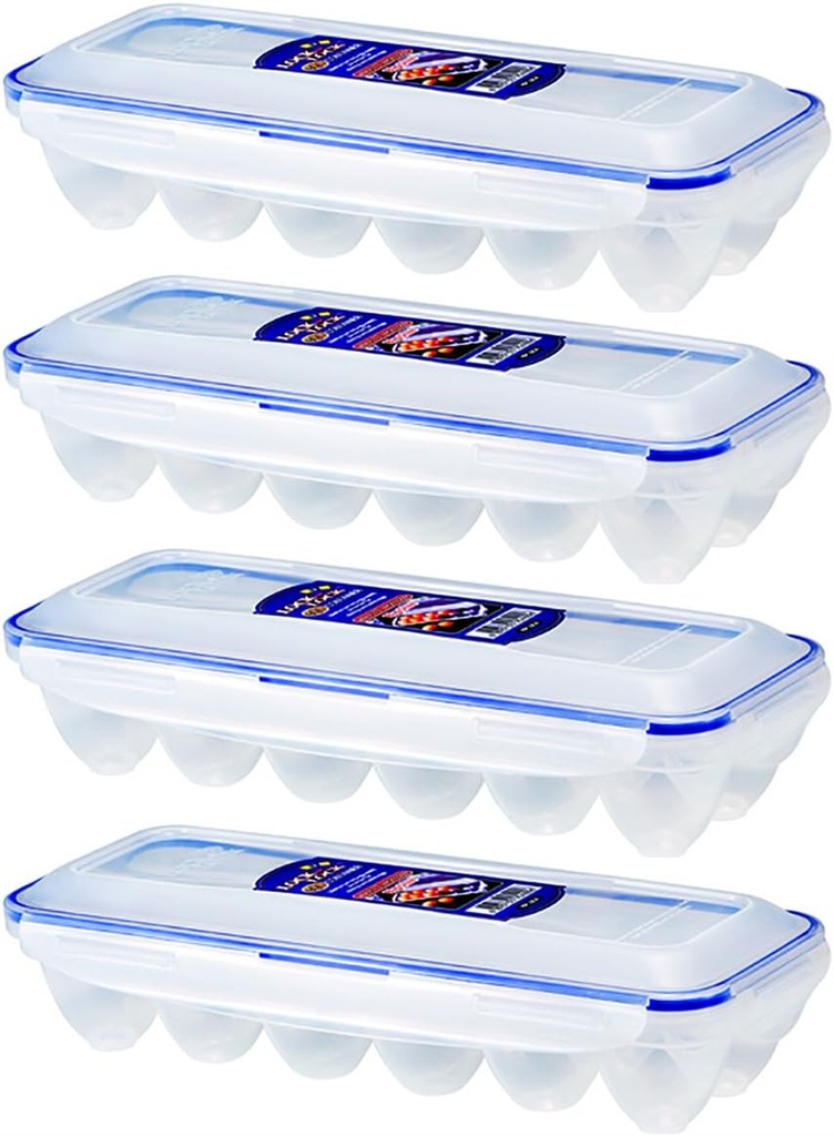 Lock & Lock Eggs Dispenser, Holder for 12 Eggs, Set of 4