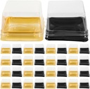 150pcs Egg Yolk Packing Box With Square Moon Cake Trays Dome Cupcake Containers Baking Dessert Cake Carriers For Halloween Dessert Display Individual