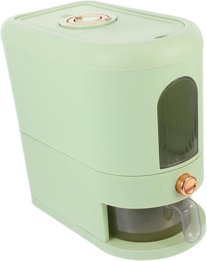 Cabilock Airtight Rice Container Capacity Grain Dispenser for Kitchen Organization Visual Measurement for Accurate Portion Control for Rice Flour Nuts and Pet Food Storage