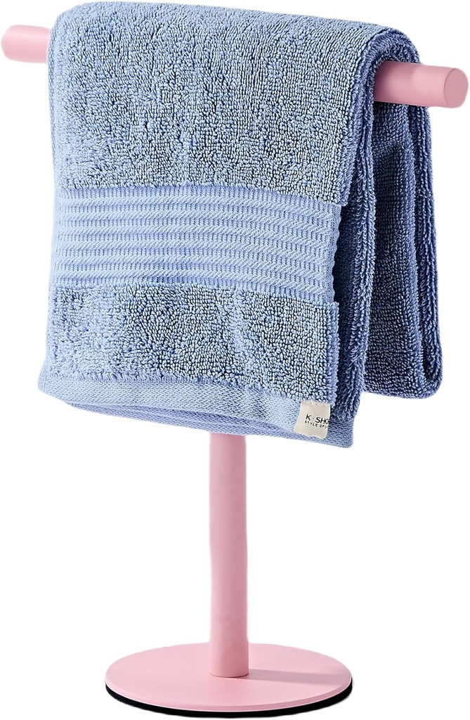 Pink Bathroom Hand Towel Holder Stand，T-Shape Hand Towel Holder Stand SUS304 Stainless Steel for Bathroom，Kitchen or Vanity Countertop