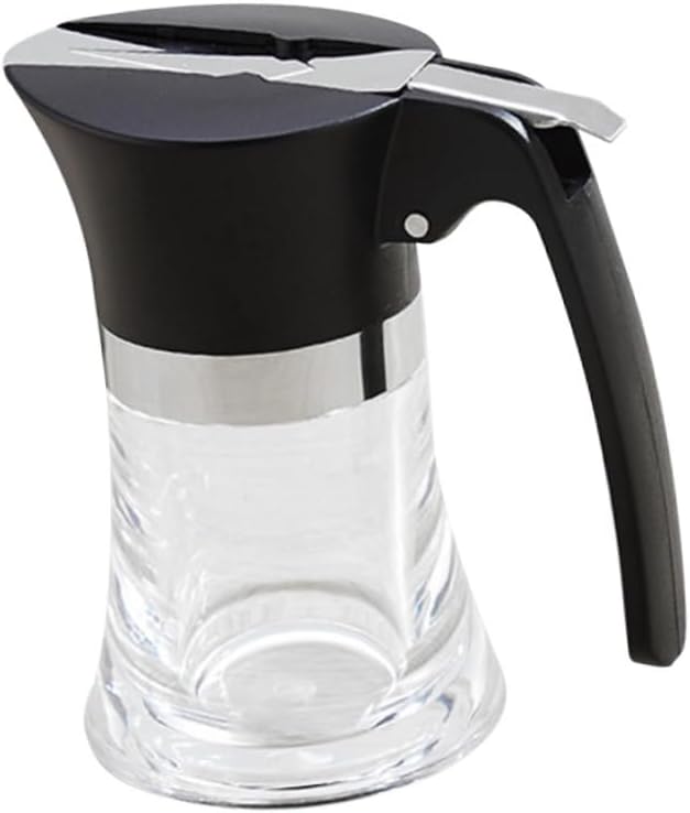 PRETYZOOM Stainless Steel Syrup Dispenser with Acrylic Container Seasoning Pot for Syrup Honey Condensed Milk and Vinegar Easy to Clean Kitchen Essential