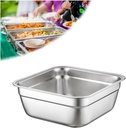Stainless Steel Steamers for Parties Or Events,Rectangle Commercial Food Pans,Full-Size Perforated Steam Table Food Pan,Square Basin,26cm