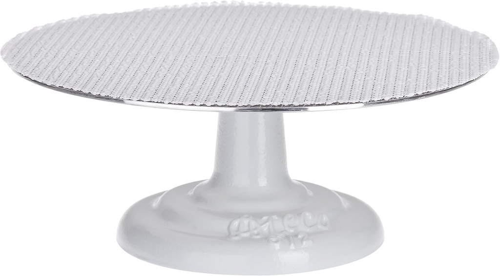 Ateco Cast Iron and Non-Slip Pad Cake Stand, 12 inch, White