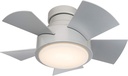 Vox Indoor and Outdoor 5-Blade Smart Flush Mount Ceiling Fan 26in Titanium with 3000K LED Light Kit and Remote Control