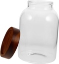 Glass Cookie Jar with Wooden Lid Airtight Storage Canister for Snacks Pasta and Treats Elegant Wide Mouth Food Container for Kitchen Organization