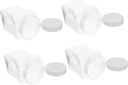 Cabilock 4pcs Food Grade Pet Bottle Storage Containers Honey Pot Lids Airtight Jars for Condiments Flour Sugar