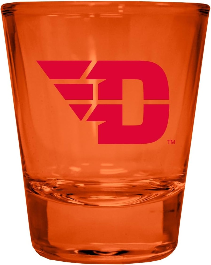 R and R Imports Dayton Flyers Full Color 2 oz Shot Glass Orange Officially Licensed Collegiate Product 4-Pack