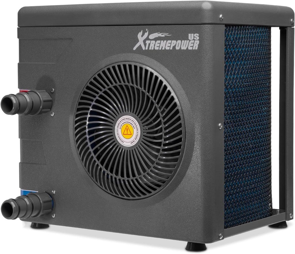 XtremepowerUS Pool Heater up to 4,000 Gallons Above Ground Pool, Titanium Heat Exchanger Pool Heat Pump 14,800BTU/hr, 115V/60Hz