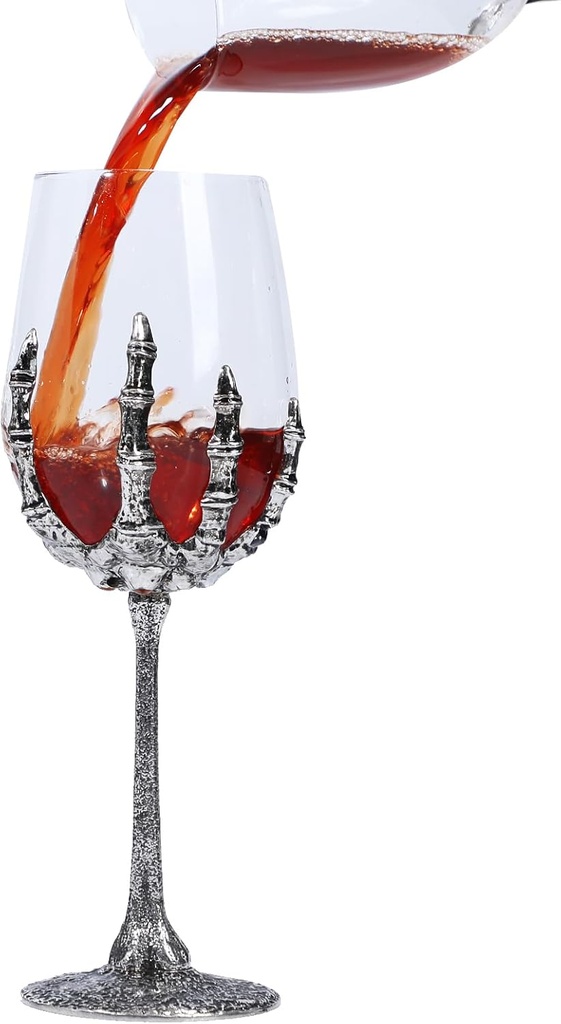 Halloween Skull Wine Glass, Skeleton Ghost Hand Wine Glass, Halloween Drinking Glasses, Skeleton Hand Goblet, Hotel Family Party Favors for Adults (E)