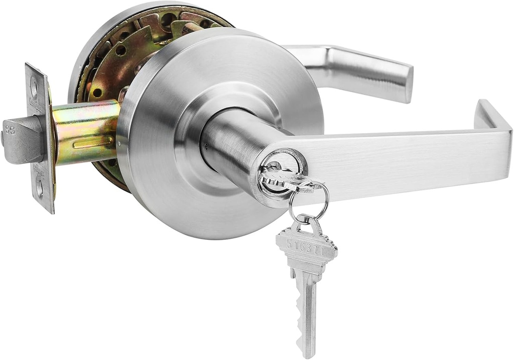 Grade 2 Grade 2 Storeroom Comercial Door Handles Locks with UL and 400000 Cyles Test, Made from Satin Chrome with Heavy Duty Lever Handles Golingda-Commercial-CP-3-ST-1P