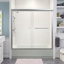 Shower Doors 56-60 in. W x 58 in. H Bathtub Shower Glass Door Double Sliding Doors with 1/4" (6mm) SGCC Tempered Glass and Stainless Steel Handle for Bathroom, Chrome