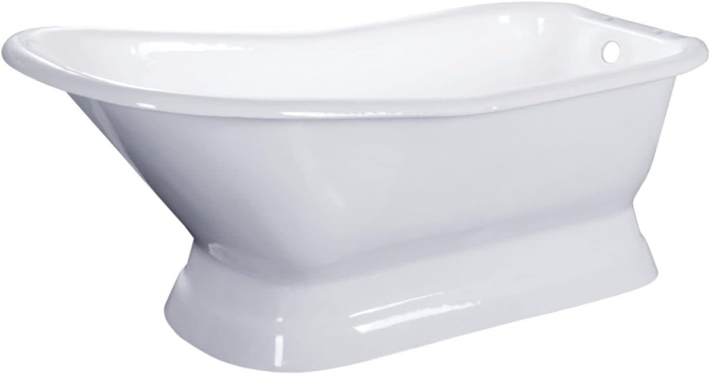 Kingston Brass VCT7D663028 Aqua Eden Pedestal Tub, White