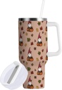ATTX 30oz Autumn Cute Gnomes Tumbler with Handle - Vacuum Insulated Stainless Steel Travel Mug, Leakproof Coffee Cup with Straw#26