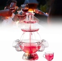 Electric Stainless Steel Champagne Fountain,3-Layer Red Wine/Juice Fountain Machine,Stainless Steel Electric Commercial Red Wine Fountain,Illuminated LED Base,for Red Wine,Beverages(Including 5 Cups)