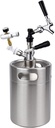 Drink dispenser, Beer dispenser 5L Mini Beer Keg Growler With D Type Beer Spear Dispenser System CO2 Draft Beer Faucet With Perfect Pour Regulator, Beer Spear Faucet