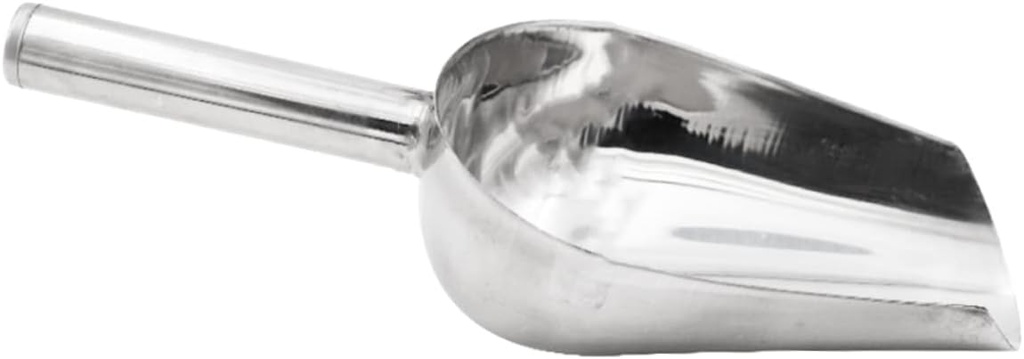 BESTOYARD Stainless Steel Feed Scoop 10-inch Comfortable Grip Handle Metal Grain Distribution Tool for Livestock and PET Food