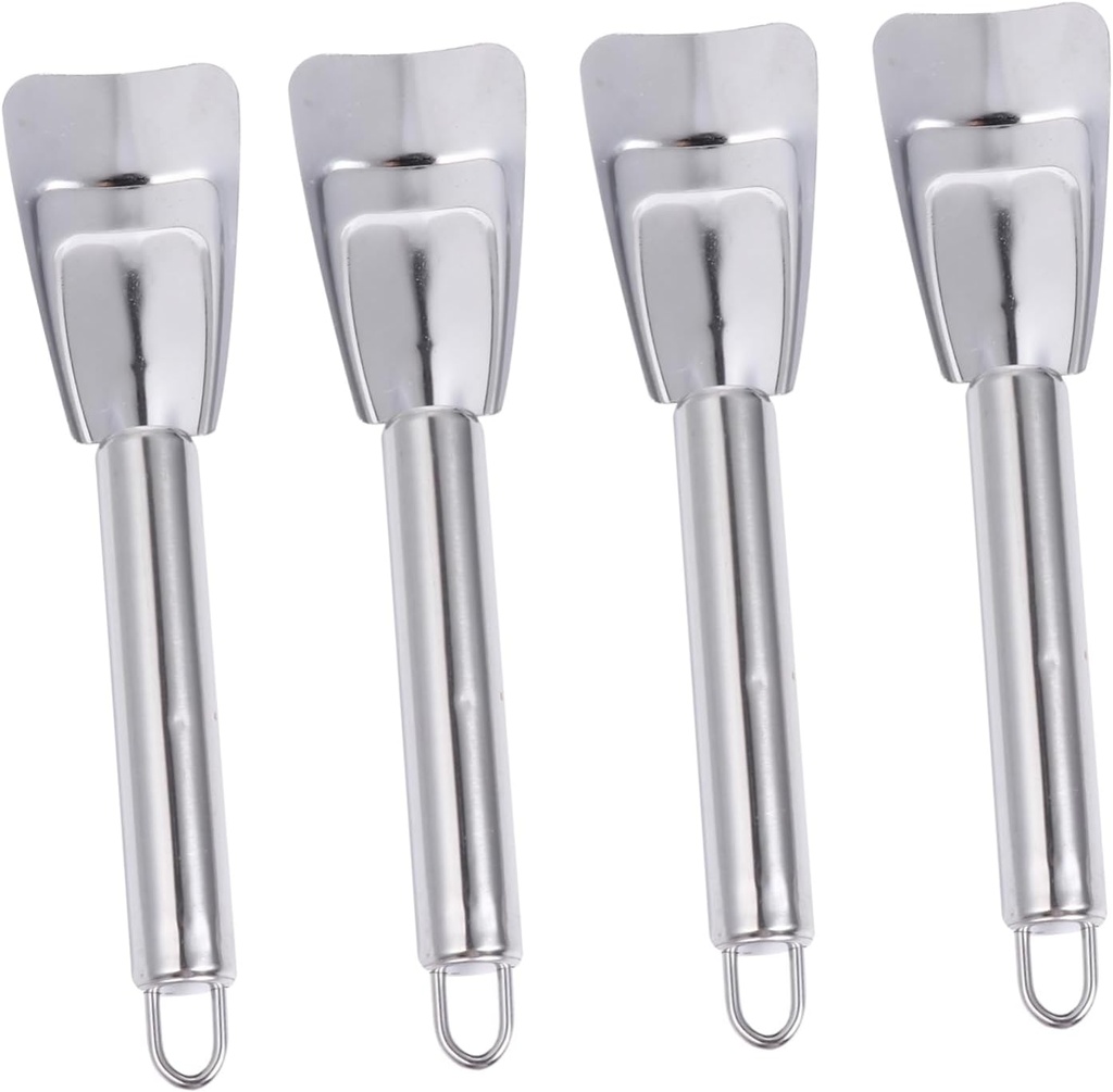 4pcs Stainless Steel Ice Scoop Deicing Shovel for Refrigerator Freezer Ice Removal Tool Hanging Essential Winter Supplies for Home Use