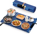 Food Warming Mat, Roll Up Electric Warming Tray, Graphene Heating Film Fast Full Surface Heating Mat with 3 Level Adjustable Temperature for Parties Buffets Gatherings (Blue)
