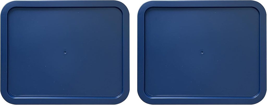Replacement Lids fits Pyrex 11-Cup Glass Food Storage Container Bowls, (9.75 x 8-Inch) Plastic Rectangle Lids Covers for Pyrex 7212-PC, Airtight & Leakproof (2-Pack, Blue)