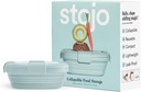 STOJO Collapsible Sandwich Box – 24oz, Reusable Food Storage Container, Silicone Bowl for Hot/Cold Food – Meal Prep, Lunch, Camping, Hiking – Dishwasher Safe (Set of 1, Aquamarine)