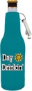 Day Drinkin Bottle Coolie with Opener Attached (Turquoise, 1)