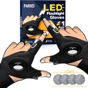 PARIGO LED Flashlight Gloves, Novelty Stocking Stuffers for Men, Christmas Gifts for Teens Boys Dad Husband Grandpa Him Men Who Have Everything, Cool Gadgets Tools for Car Repairing, Fishing, Camping