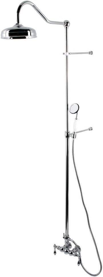 Kingston Brass CCK6171 Vintage Shower Combination, Polished Chrome, 20.75 x 9.38 x 39.44