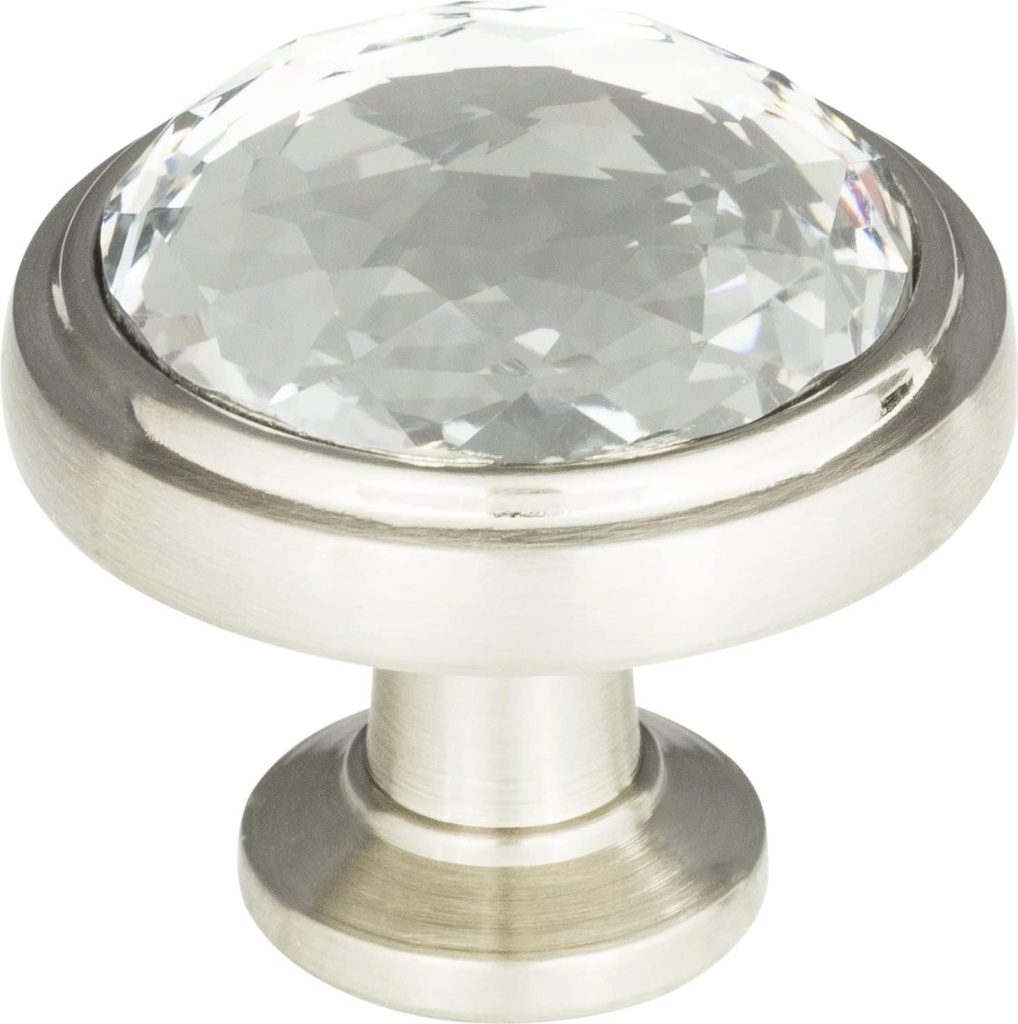 Atlas Homewares 343-BRN Legacy Crystal Brushed Nickel 1.3-Inch Round Knob