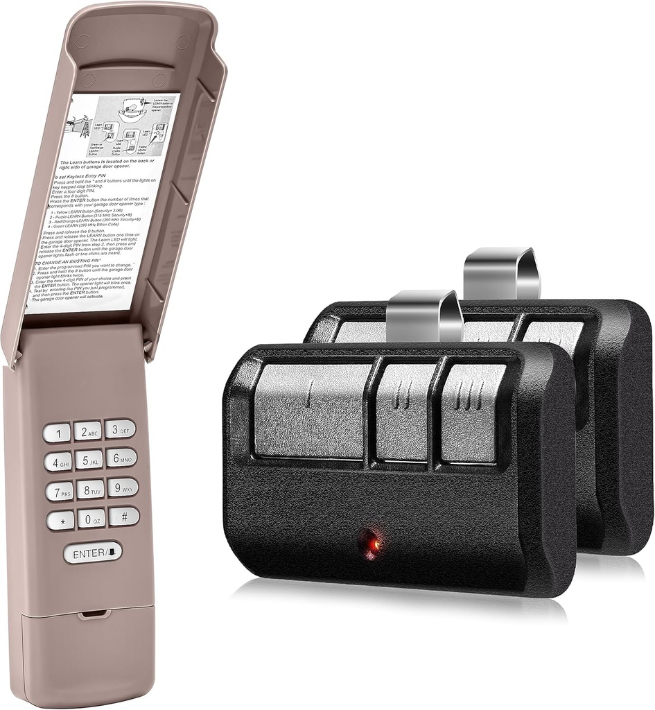 LiftMaster Chamberlain Craftsman Universal Garage Door Opener Keypad & Remote, 877Max 893Max, 3-Year-Warranty