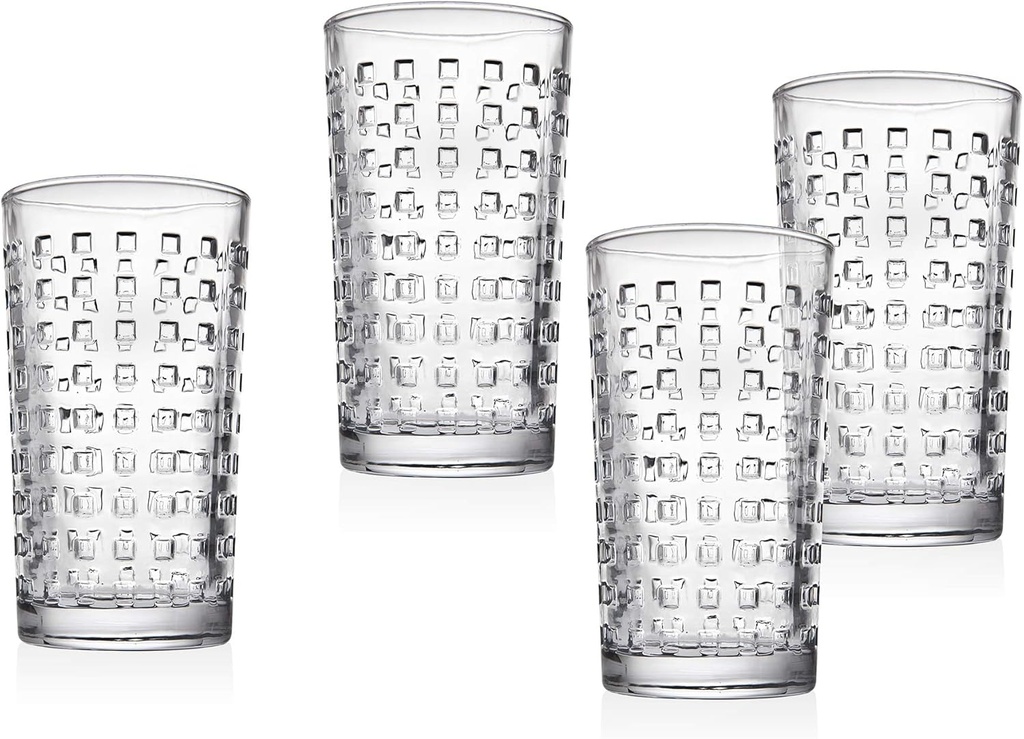 Godinger - West Street Highball Glasses - Drinking Cups for Water, Wine, Beer, Cocktails and Mixed Drinks Set of 4