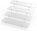 Acrylic Display Riser Stand Shelf Clear 4 Tier Cupcake Stand Perfume Display Holder Figures Desktop Decoration and Organizer Showcase Toys Retail Display Rack Candy Dessert Buffet 4 Step Collection (1 PACK)