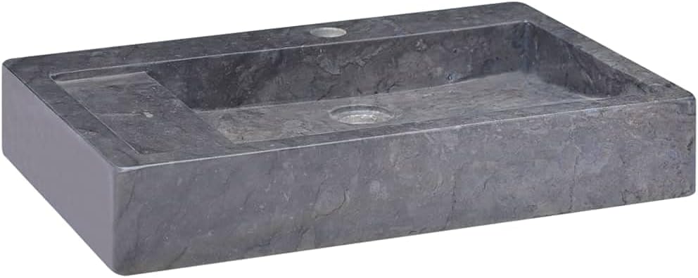 Sink Black 22.8"x15.4"x3.9" Marble, Counter Top Bathroom Vessel Sink, Above Counter Basin Vanity Sink Washbasin for Hotel, Washroom