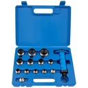 Hollow Punch Set, 14pcs Premium Leather Hole Punch Kit with Pin Point Punch Shaft, Gasket Cutting Puncher for Leather, Rubber & Plastic, 3/16" to 1-3/8"