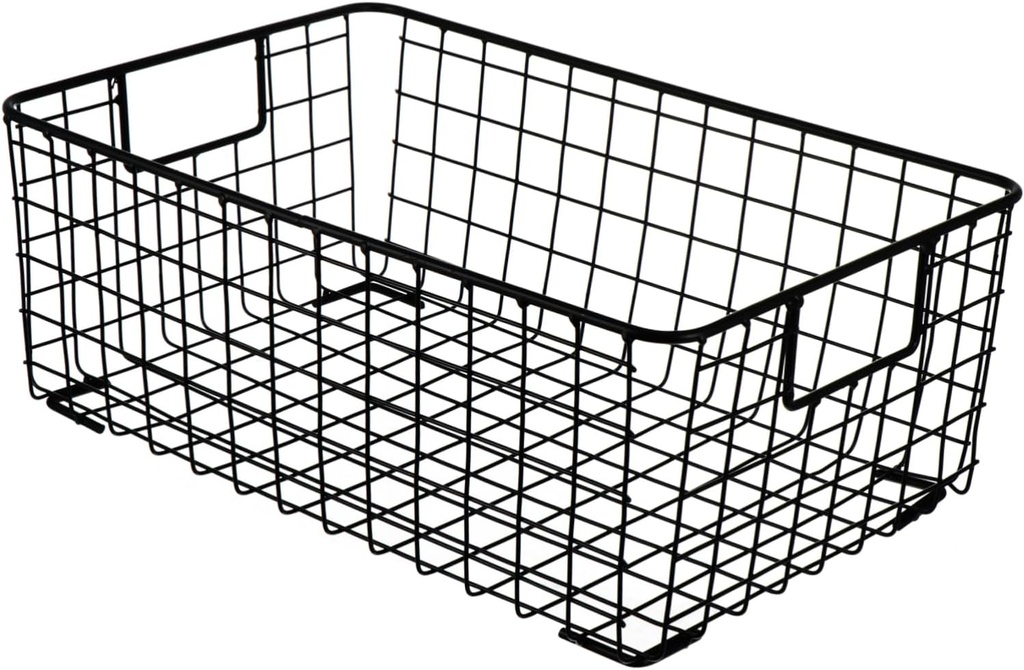 Zerodeko Large Capacity Fruit Storage Basket for Kitchen Stylish Vegetable and Snack Organizer Black Color Versatile Design for Home and Countertop Use