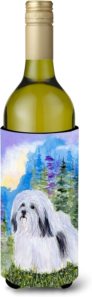 Caroline's Treasures SS1034LITERK Havanese Wine Bottle Hugger Bottle Cooler Sleeve Hugger Machine Washable Collapsible Insulator Beverage Insulated Holder