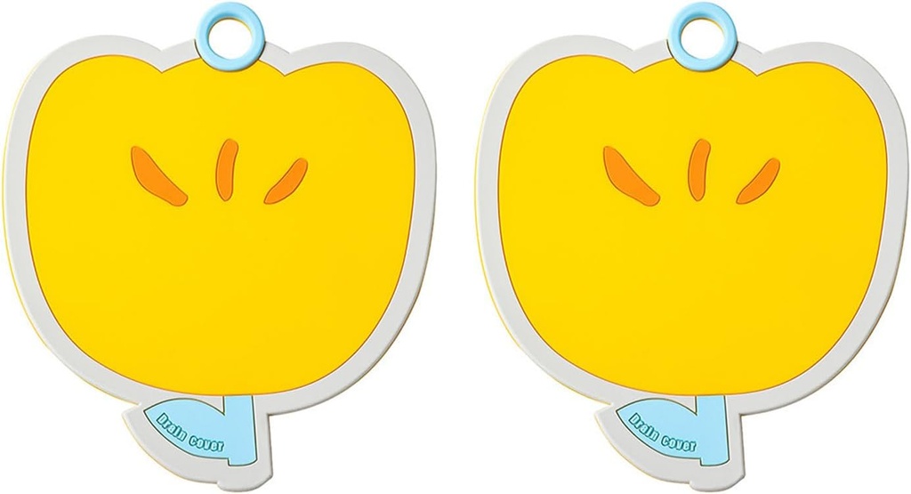 Bathtub Stopper, 2PCS Silicone Flat Drain Plug Cover, Yellow Flower Shaped, PVC and Rubber Material, Bathroom Accessory