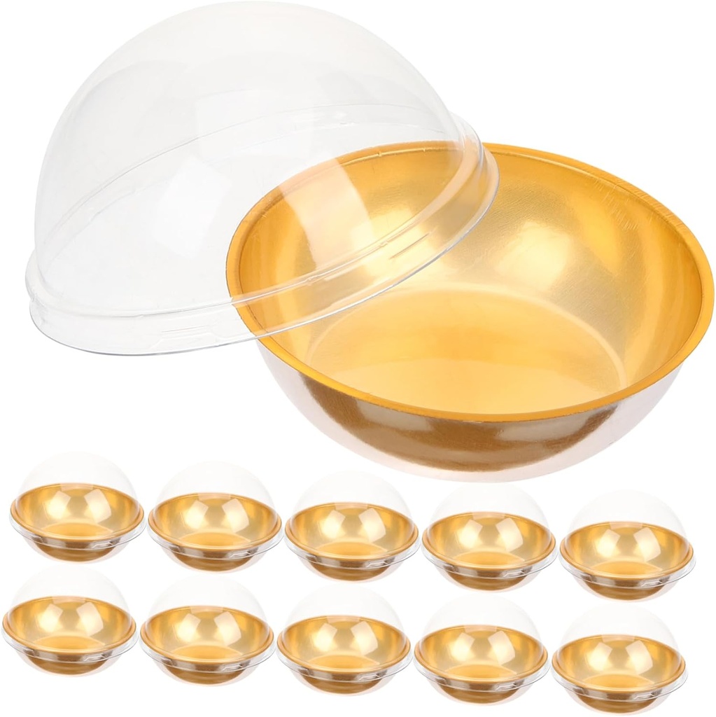 Ciieeo 50pcs Mini Round Cake Holders with Lids Clear Muffin Boxes for Cupcakes Desserts and Treats Lightweight Portable Design for Parties and Events