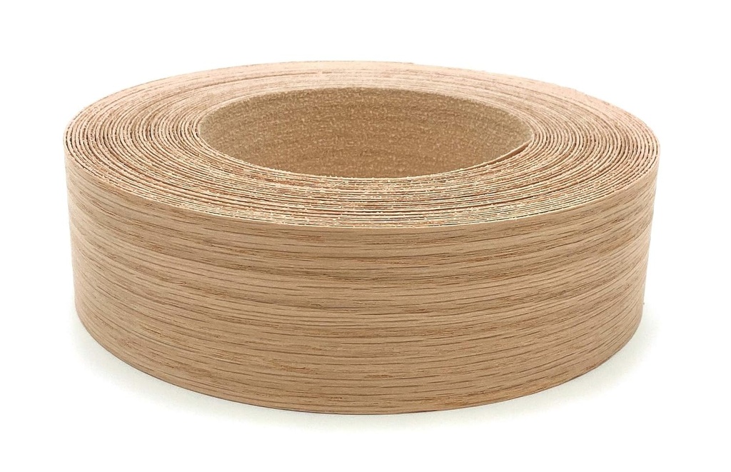 Red Oak 3" X 25' Roll, Wood Veneer Edgebanding Preglued - Flexible Wood Tape, Easy Application Iron On with Hot Melt Adhesive. Smooth Sanded Finish. Made in USA