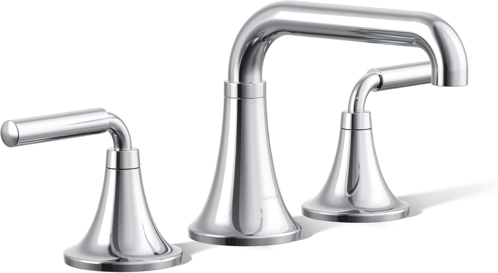 KOHLER 27416-4N-CP K-27416-4N-2MB Tone Widespread Bathroom Sink Faucet, 5 GPM, Polished Chrome