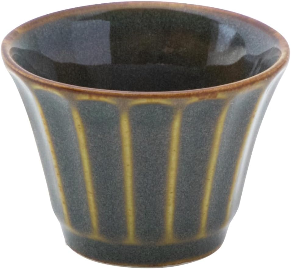 Hanaden Koyo 56170056 Koyo Pottery Kasumi Mountain Indigo Guinomi Japanese Tableware, Mino Ware, Dishwasher Safe, Made in Japan