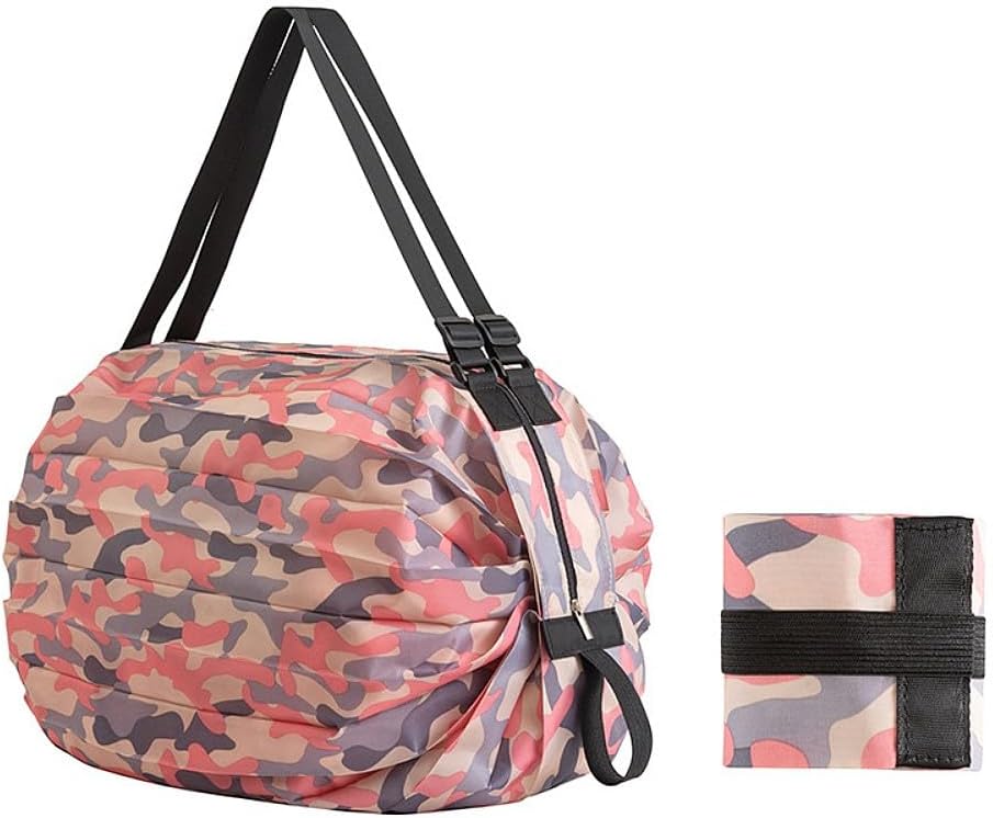 Thickened Shopping Bags, Reusable Grocery Bags, Foldable Grocery Storage Tote, Waterproof Oxford Cloth Duffle for shop (Pink)