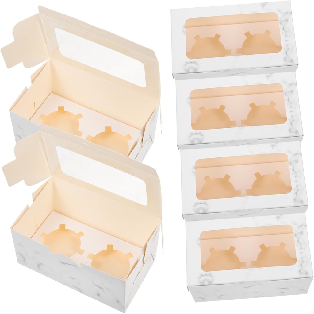 10pcs Portable Cake Boxes with Window Sturdy Cupcake Packaging for Safe Transport and Storage for Parties Events and Bakery Use